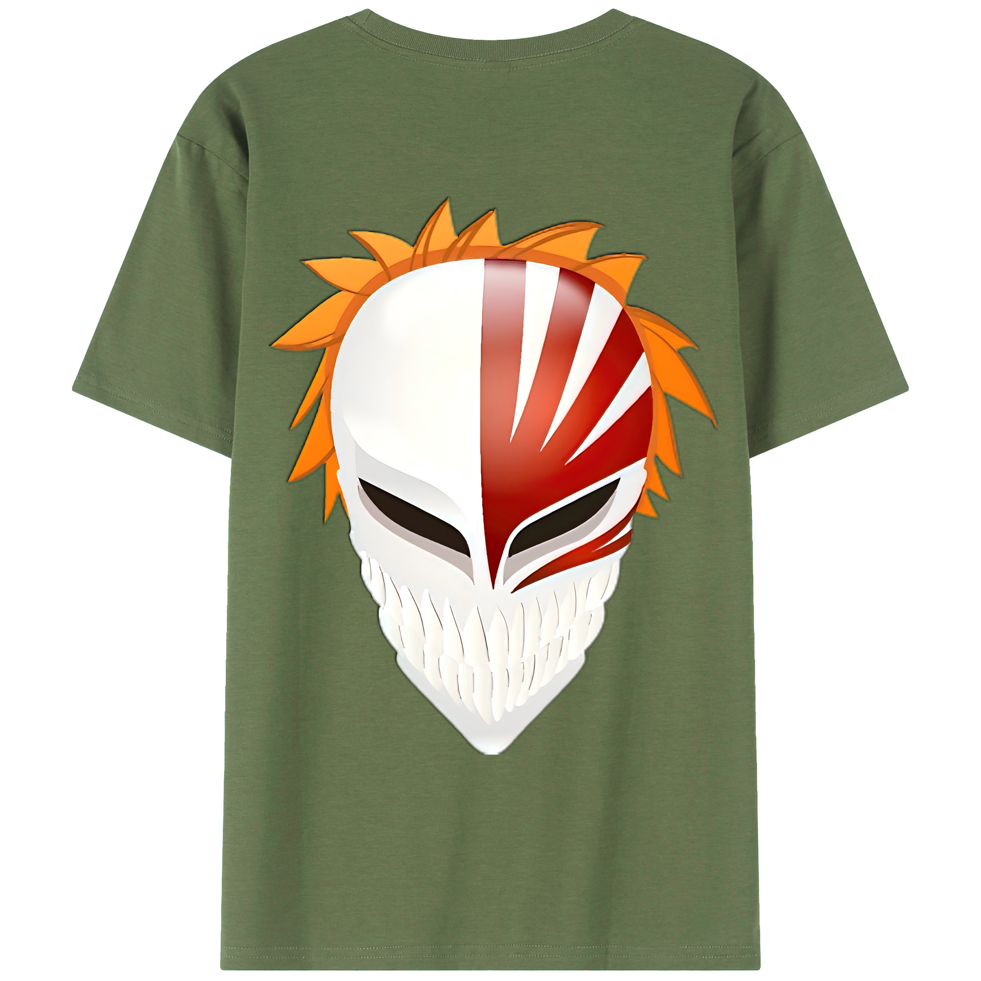 （画像用） ブリーチ 黒崎一護（くろさき いちご）BLEACH Kurosaki Ichigo 綿100％ メンズ半袖Tシャツ（バックプリント） 通気性